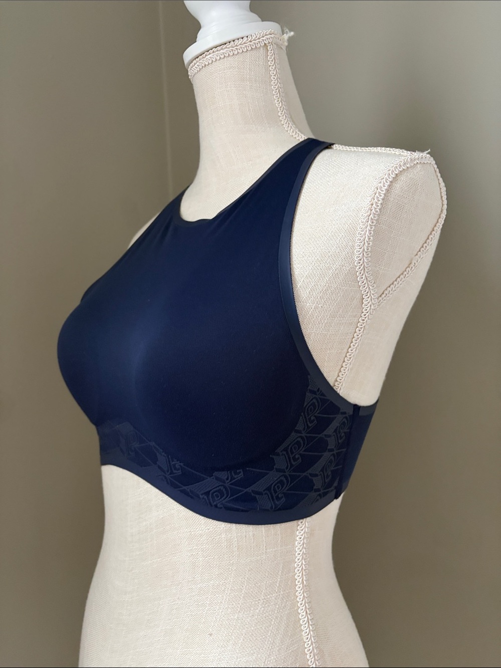 PINK Victoria Secrets Seamless Navy High-Neck Sports Bra XS